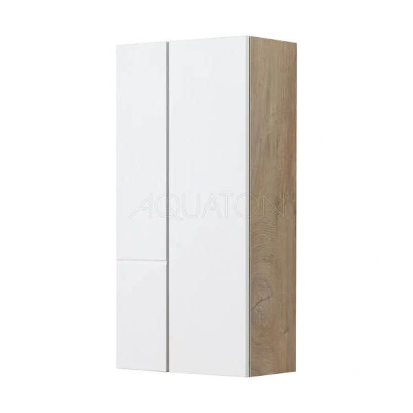 Шкаф подвесной Акватон Мишель 43 см дуб эндгрейн/белый софт 1A243903MIX40 (детальная фотография)