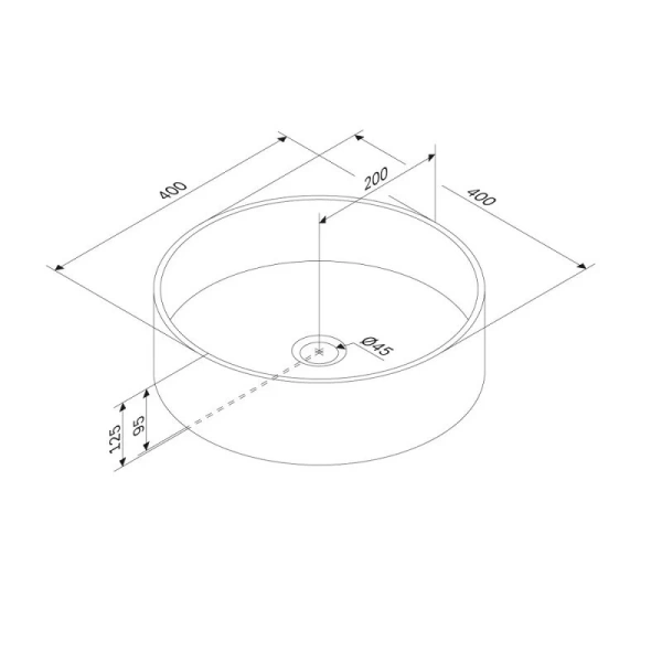 Раковина Am.Pm Func 40 см круглая M8FWCC40400WG (детальная фотография), современные, hi-tech