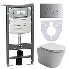 Унитаз с инсталляцией Ceramica Nova Balearica CN6000_1001 с сиденьем микролифт