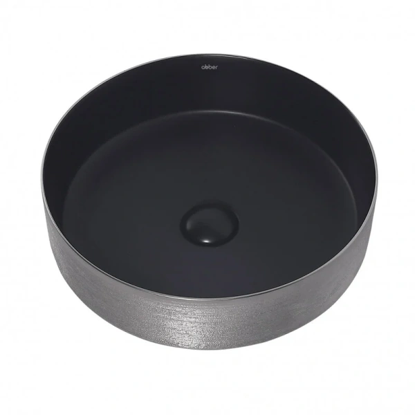 Раковина Abber Bequem 40 см черный матовый с серебром AC2109BS (детальная фотография), черные, другие