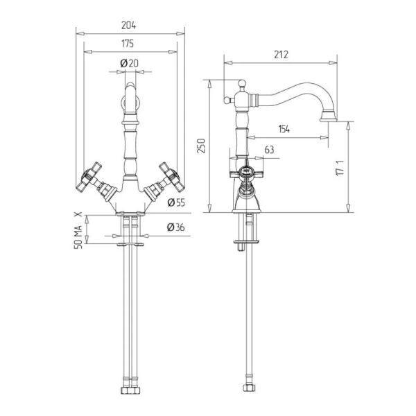 Смеситель для раковины Migliore Princeton золото 19379 (детальная фотография), для раковины