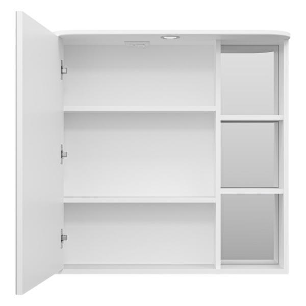 Зеркальный шкаф, зеркало слева, полочки справа, цвет белый, Misty Венера П-ВНР04080-01СВЛ (детальная фотография) index_1