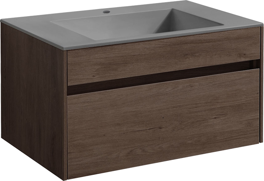 Тумба под раковину подвесная Vincea Chiara 79,2 см R.Oak VMC-2C800RO (детальная фотография), комплект (набор)