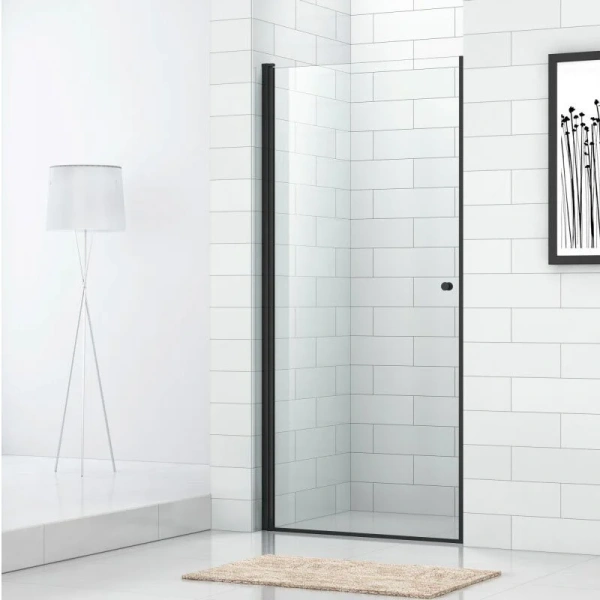 Душевая дверь в нишу Cezares Eco 80 см стекло прозрачное, профиль черный ECO-O-B-1-80-C-NERO (детальная фотография)