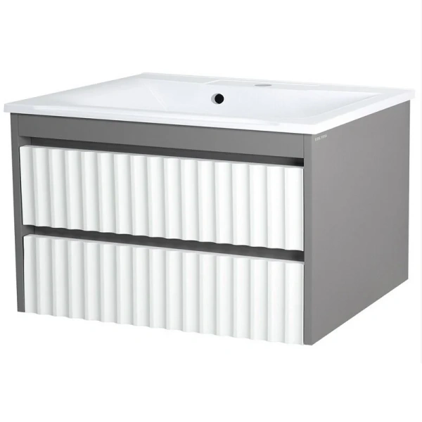 Тумба под раковину подвесная Brevita Balaton 65 см белая, серая BAL-06065-01-012Я (детальная фотография)