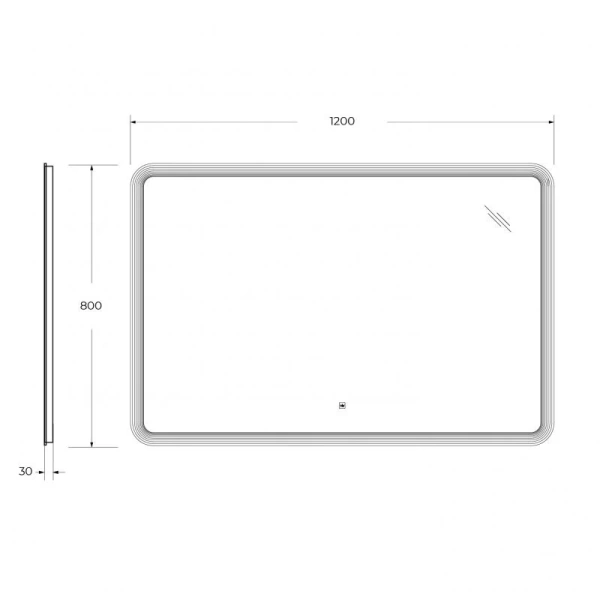 Зеркало с подсветкой Cezares Duet 120 см прямоугольное CZR-SPC-DUET-1200-800-LED-TCH (детальная фотография), в наличии