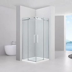 Душевой уголок Black&White Stellar Wind 90x90 см профиль хром, стекло прозрачное