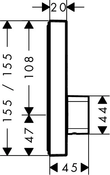 Смеситель для душа Hansgrohe ShowerSelect 15768000 для 2 потребителей (детальная фотография), современные, hi-tech