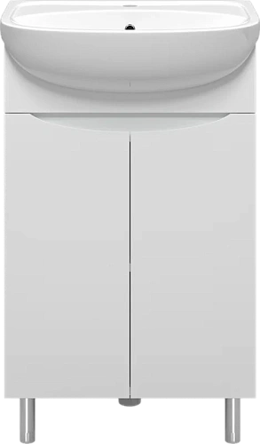 Тумба под раковину напольная Misty Смайл 50 см белая - фото 1