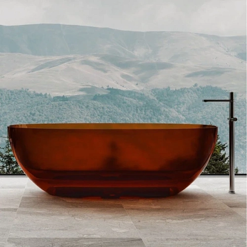 Ванна из полиэфирной смолы Abber Kristall 170x75 см коричневая - фото 2