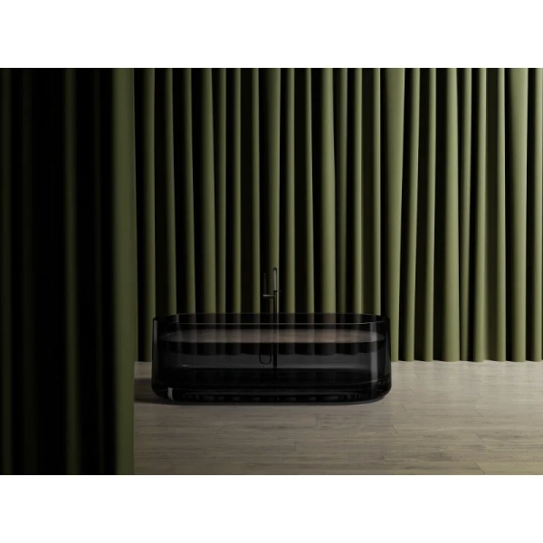 Ванна из полиэфирной смолы Abber Kristall 170x75 см черная AT9708Onyx (детальная фотография), без гидромассажа, большие