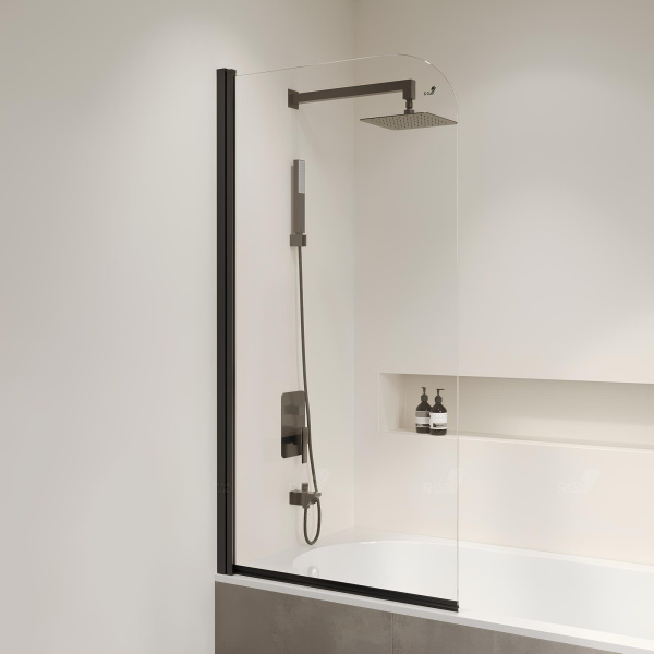 Шторка для ванны RGW Screens SC-09B 80х150 см профиль черный 06110908-14 (детальная фотография)