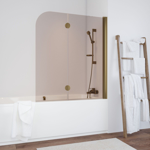 Душевая шторка на ванную профиль бронза стекло бронза Vegas-glass E2V 120 05 05 R (детальная фотография)