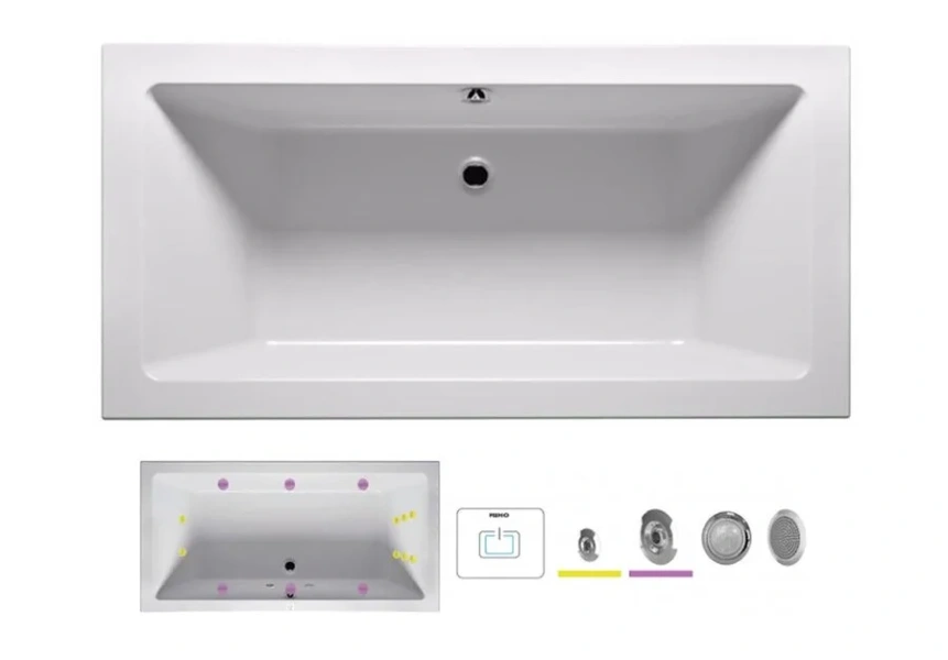 Ванна гидромассажная Riho Lusso 180 x 80 см, FLOW BA9800500000000_FLOW (детальная фотография)