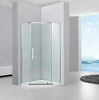 Душевой уголок Black&White Stellar Wind 90x90 см профиль хром, стекло прозрачное