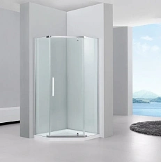 Душевой уголок Black&White Stellar Wind 90x90 см профиль хром, стекло прозрачное