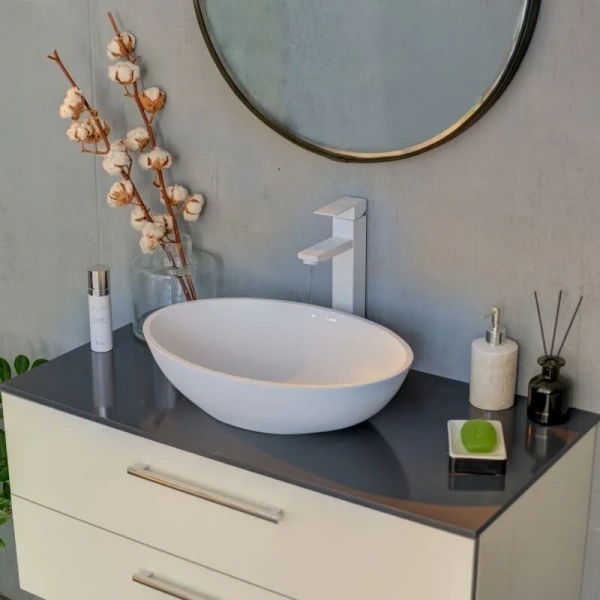 Раковина Montebianco Conca 48 см белая матовая 12093 (детальная фотография), белые