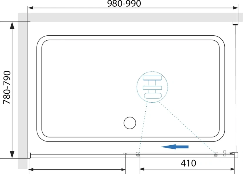 Душевой уголок RGW Stilvoll SV-42G 100x80 см профиль золото Brush 32324280-16 (детальная фотография), золото