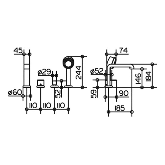 Схема (детальная фотография), для ванны
