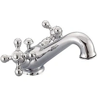 Смеситель Cisal Arcana Ceramic AC00051021 двухвентильный для раковины на 1 отверстие с донным клапаном, цвет хром