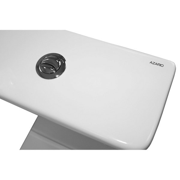 Унитаз компакт Azario Fretta Round белый AZ-1217 + AZ-1216-G (детальная фотография), с горизонтальным, прямым выпуском, с прямым выпуском