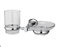 Стакан для ванной и мыльница WasserKRAFT Oder хром