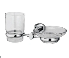 Стакан для ванной и мыльница WasserKRAFT Oder хром
