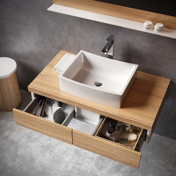 Раковина накладная Ravak Formy 02 500 D XJM01250000 (детальная фотография), прямоугольной формы