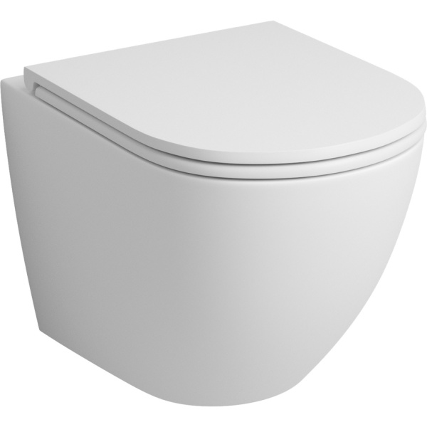 Унитаз подвесной Grossman безободковый белый матовый GR-4455MS (детальная фотография)