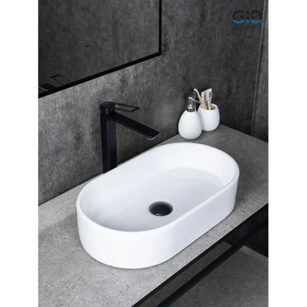 Раковина GID Lago N9020 53 см белая 51209 (детальная фотография), белые