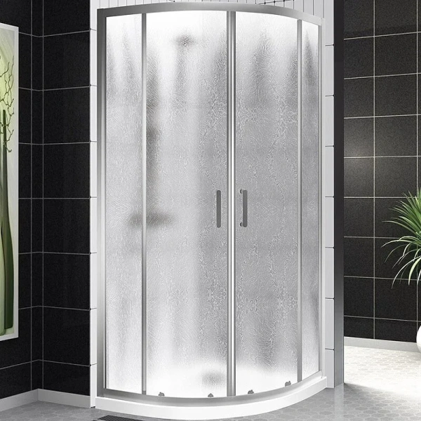 Душевой уголок BelBagno Uno-195 90х90 см стекло шиншилла UNO-195-R-2-90-CH-CR (детальная фотография)