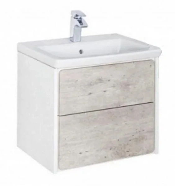 Тумба под раковину подвесная Roca Ronda 60 см белый матовый/бетон ZRU9303002 (детальная фотография)