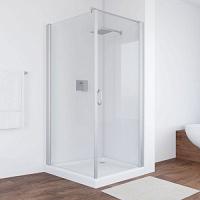 Душевой уголок профиль матовый хром стекло прозрачное Vegas-glass