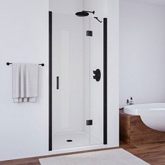 Душевая дверь профиль черный глянцевый стекло прозрачное Vegas-glass