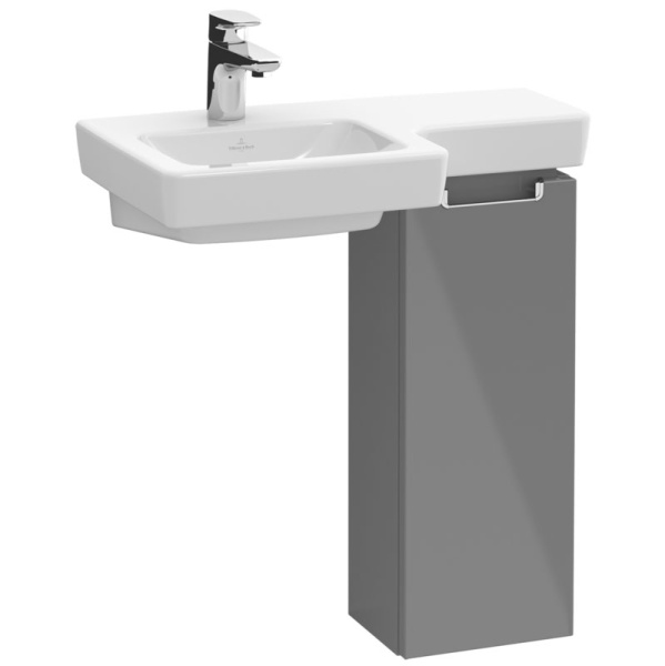 Раковина Villeroy & Boch Subway 2.0 63 см левая, цвет альпийский белый 41156L01 (детальная фотография), подвесные, на полупьедестал, на пьедестал, пристенные