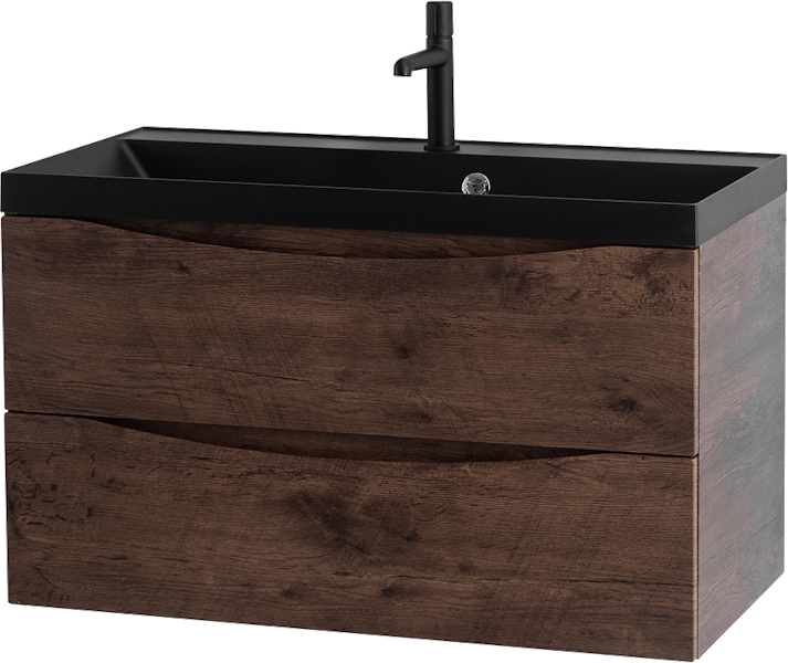 Тумба под раковину подвесная BelBagno Marino 80 см Rovere Moro MARINO-800-2C-SO-RW-P (детальная фотография)