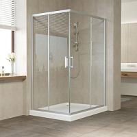 Душевой уголок профиль матовый хром стекло прозрачное Vegas-glass