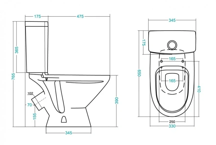 Унитаз компакт Santek Лига косой выпуск 1WH302197 (детальная фотография), напольные