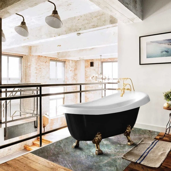 Ванна акриловая Vincea 170x75.5 см черная VBT-120B-1700-Cr (детальная фотография), акриловые