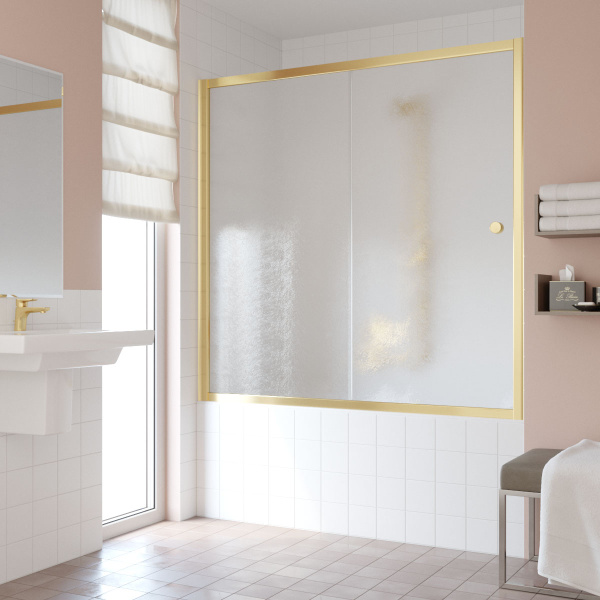 Душевая шторка на ванную стекло шиншилла Vegas-glass ZV 180 02 (детальная фотография), раздвижные