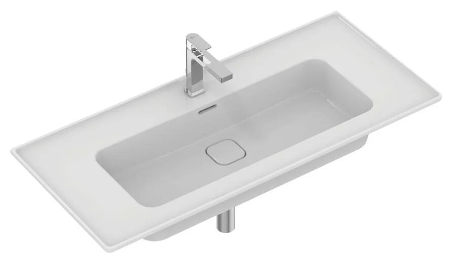 Раковина Ideal Standard Strada II 104 см с отверстием под смеситель T300401 (детальная фотография), прямоугольной формы, широкая