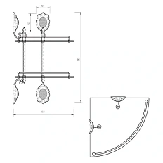 Полочка для ванной Migliore Cleopatra бронза