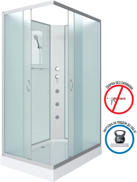 Душевая кабина Niagara Classic 110x80 см с гидромассажем 431853QBKG (детальная фотография), прямоугольные