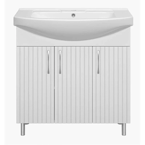 Тумба под раковину напольная Misty Изео 85 см белая - фото 1