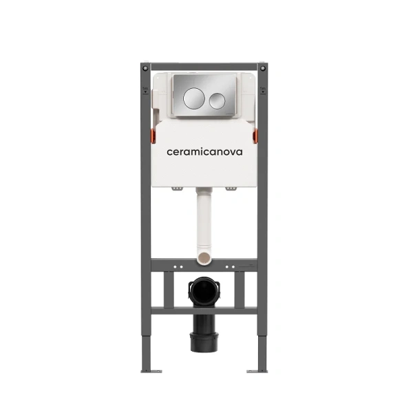 Инсталляция для унитаза Ceramica Nova Balance с клавишей хром глянец CN121001CH (детальная фотография), с кнопкой