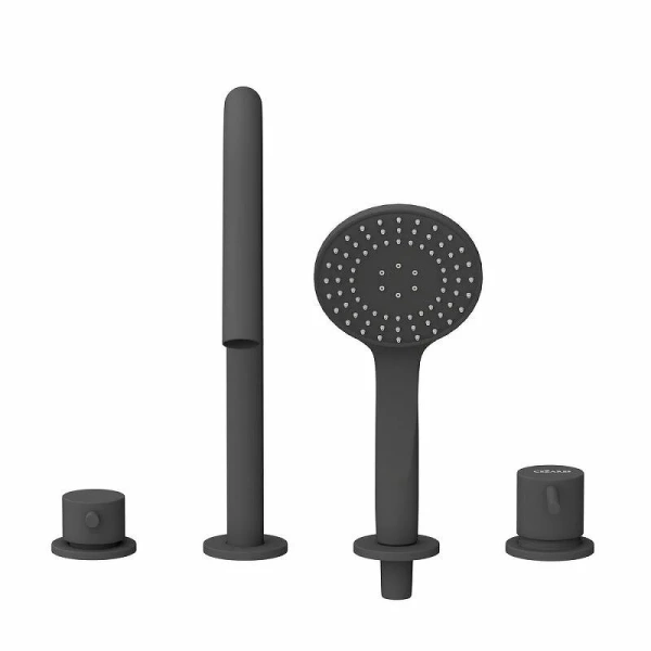 Смеситель для ванны Cezares Leaf черный матовый LEAF-BVDM4-L-NOP (детальная фотография), для ванны