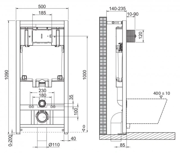 Унитаз с инсталляцией BelBagno кнопка хром CZR-6601-TH-TOR/CZR2316SC/BB002-80/BB005-PR-CHROME (детальная фотография), с инсталляцией