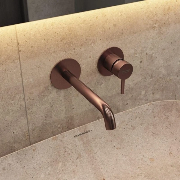 Смеситель для раковины Kerama Marazzi Eterna брашированная медь 69628EXKM.59.067 (детальная фотография), современные, hi-tech