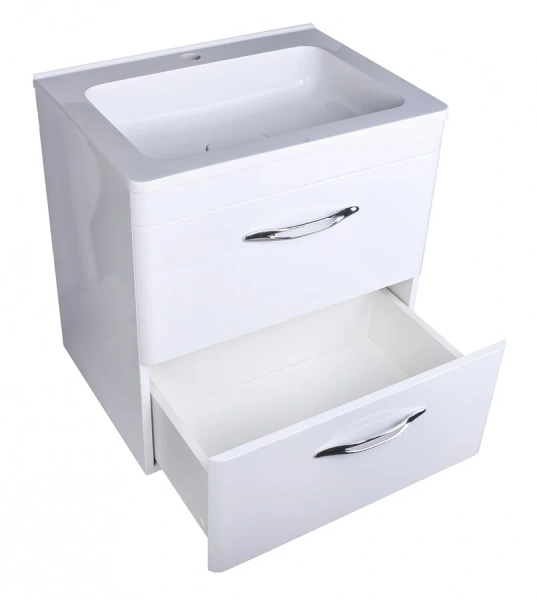 Тумба под раковину подвесная Style Line Каре 60 см белая СС-00002268 (детальная фотография), моноблок