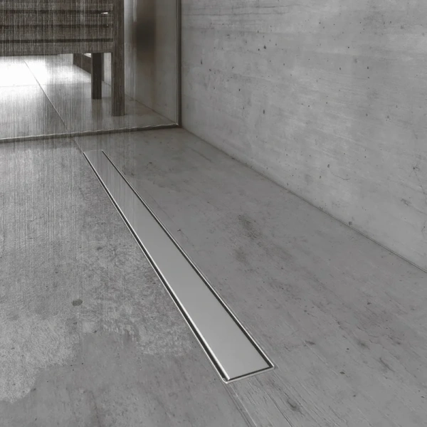 Душевой лоток BERGES B1 Keramik 60 см вертикальный выпуск (детальная фотография), хром, матовый хром, бронза, золото, черые